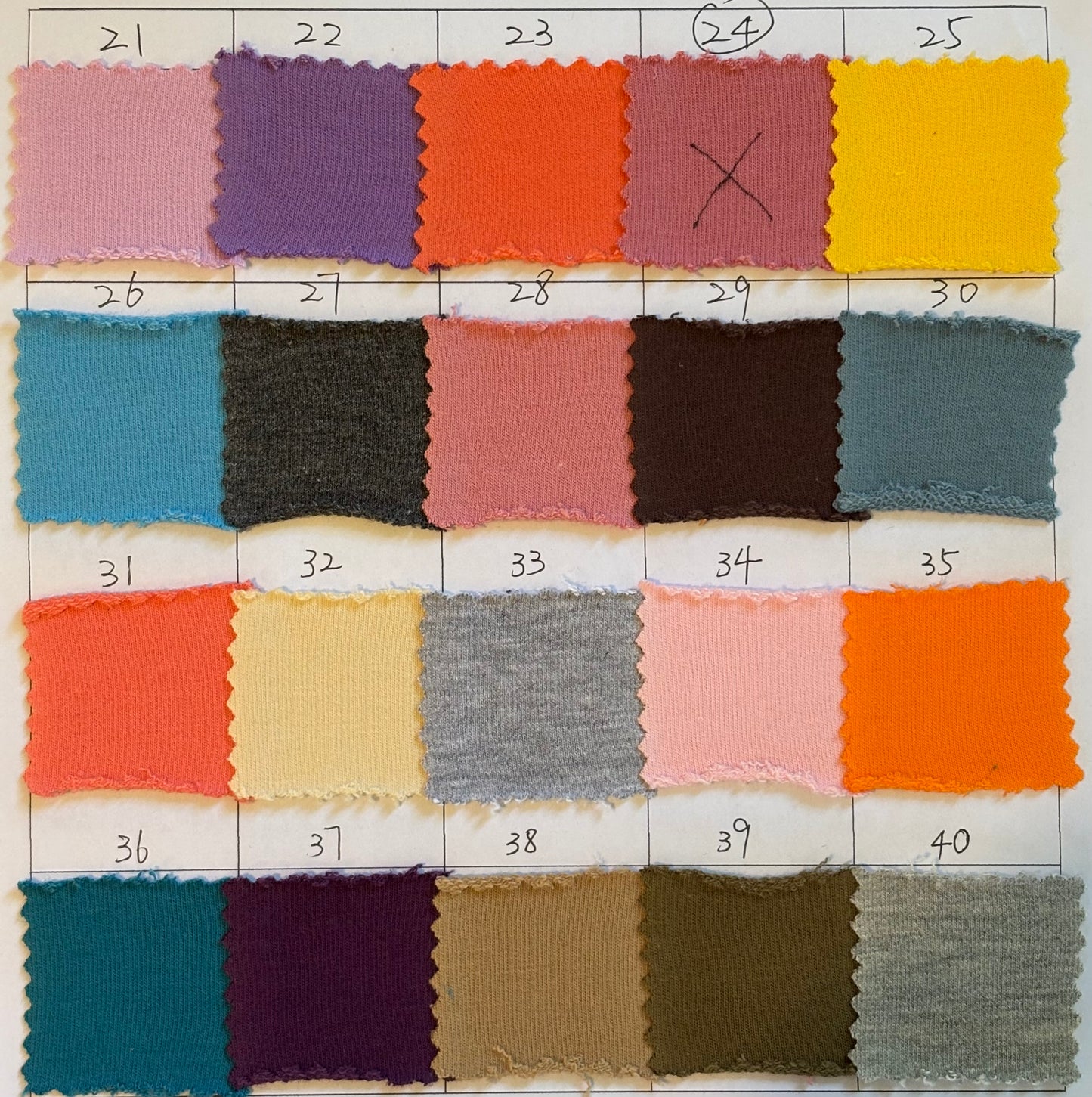 Solid French Terry colours 1-70- PRE ORDER