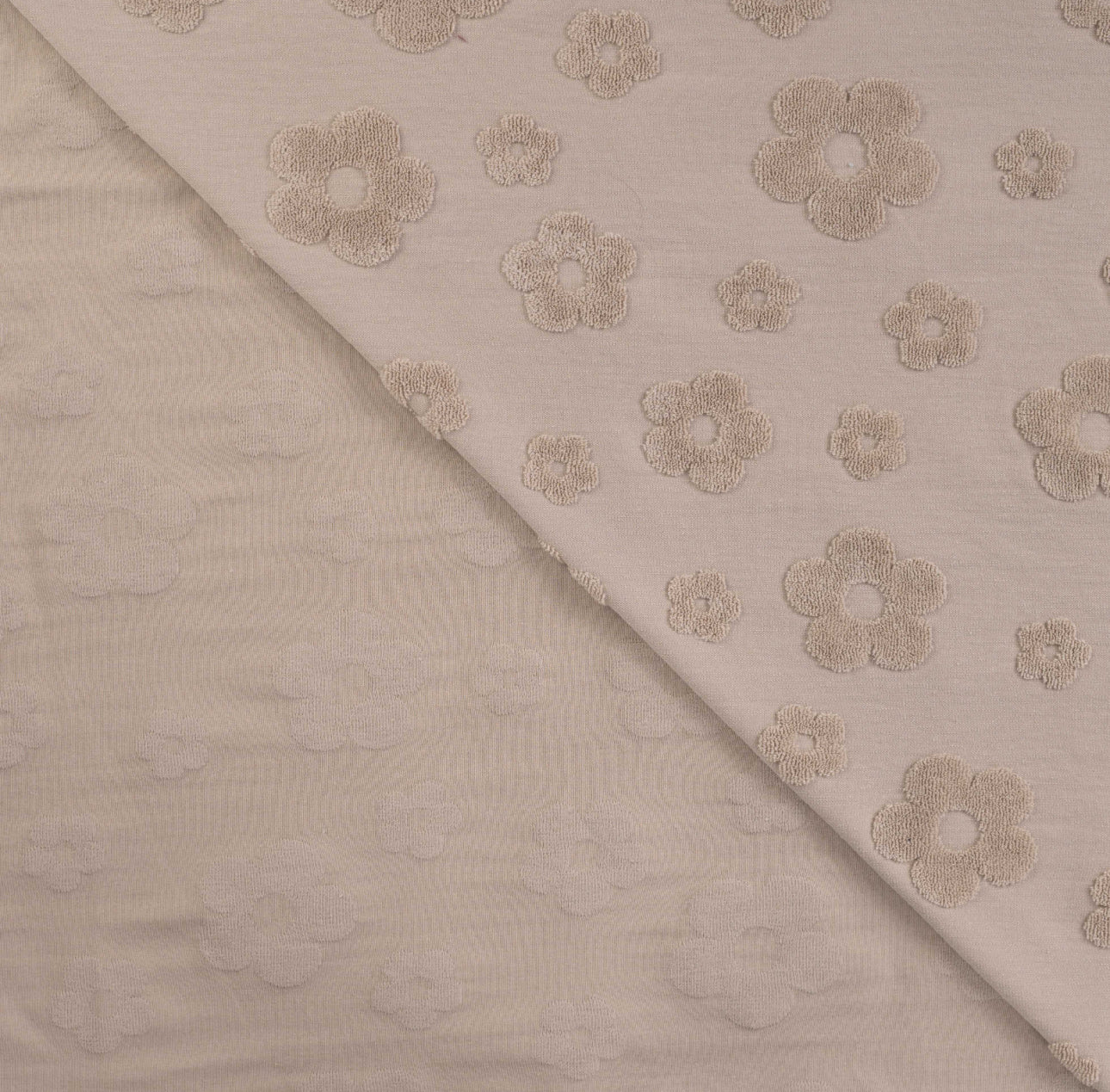 Jacquard cotton flowers Sand