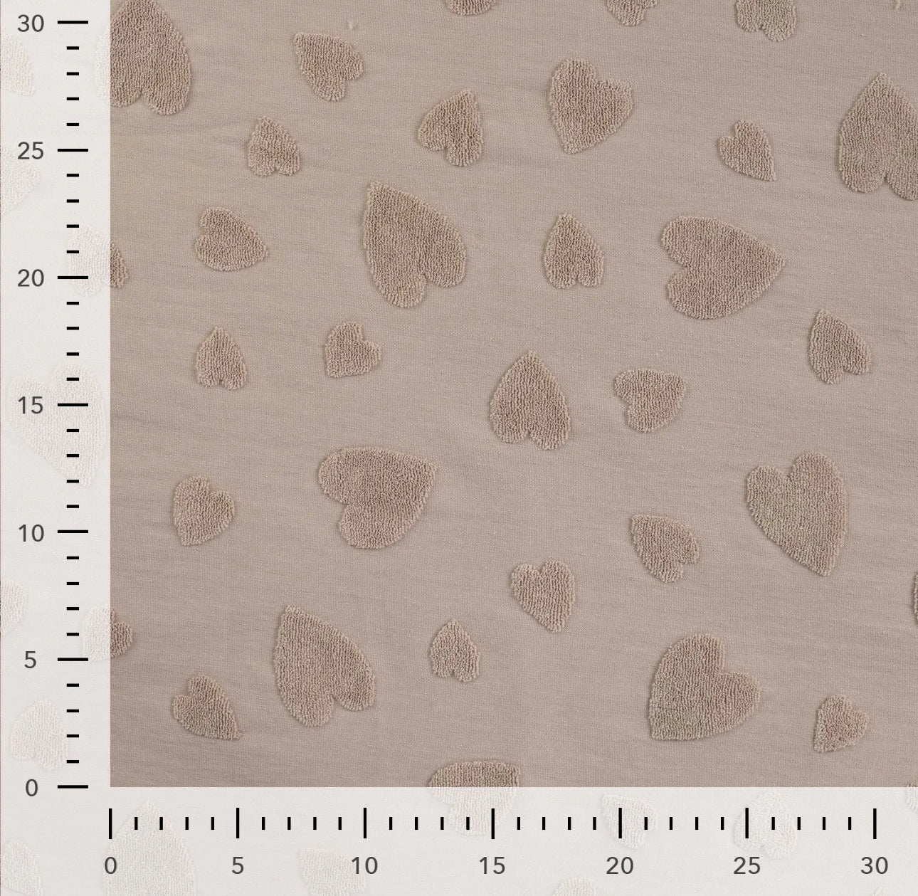 Jacquard cotton hearts Sand