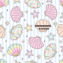 Load image into Gallery viewer, Pastel Seashells on stripe