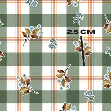 Load image into Gallery viewer, Green floral gingham