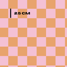 Load image into Gallery viewer, Pink and dark peach checks