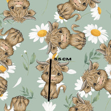 Load image into Gallery viewer, Sage floral cow