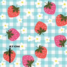 Load image into Gallery viewer, Blue strawberry gingham