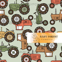 Load image into Gallery viewer, Farm tractors on green