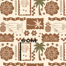 Load image into Gallery viewer, Brown on dark cream surf patchwork