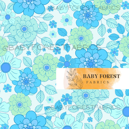 Bright blue florals