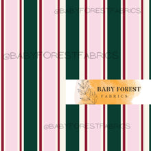 Load image into Gallery viewer, Christmas pink and green stripes
