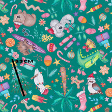 Load image into Gallery viewer, Cartoon Christmas teal