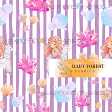 Load image into Gallery viewer, Mermaids & llamas purple