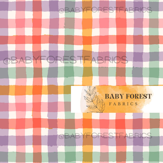 Dark rainbow check plaid