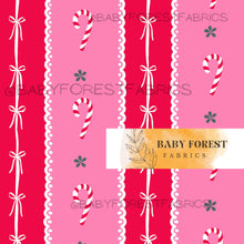 Load image into Gallery viewer, Dark pink Christmas coquette stripes