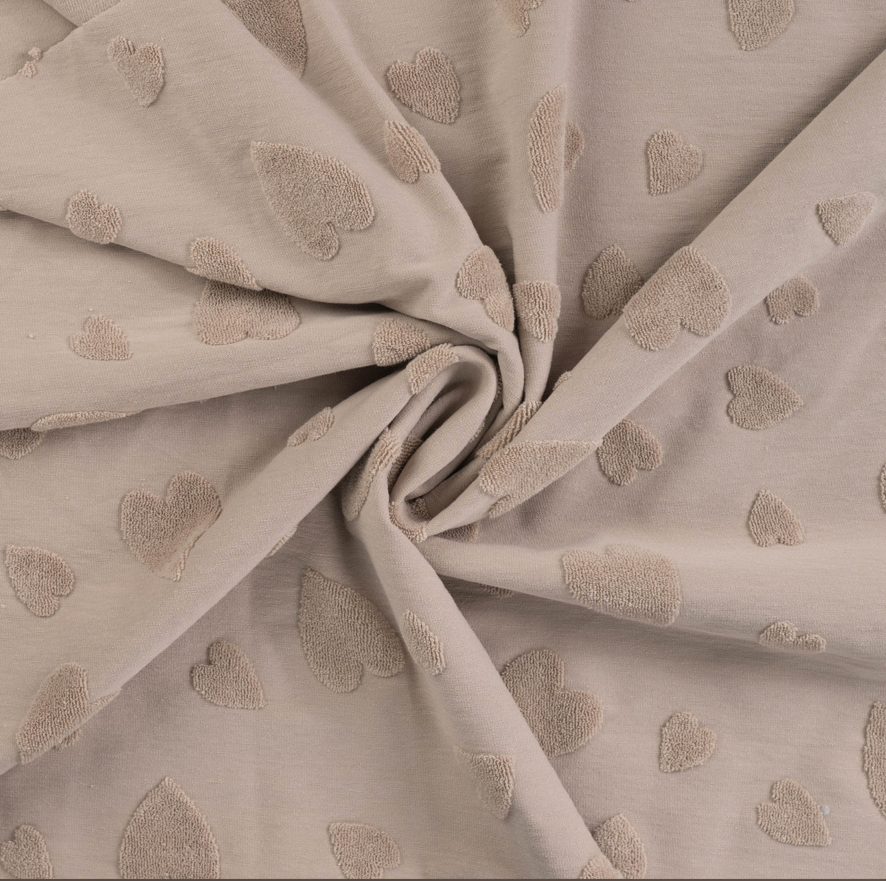 Jacquard cotton hearts Sand