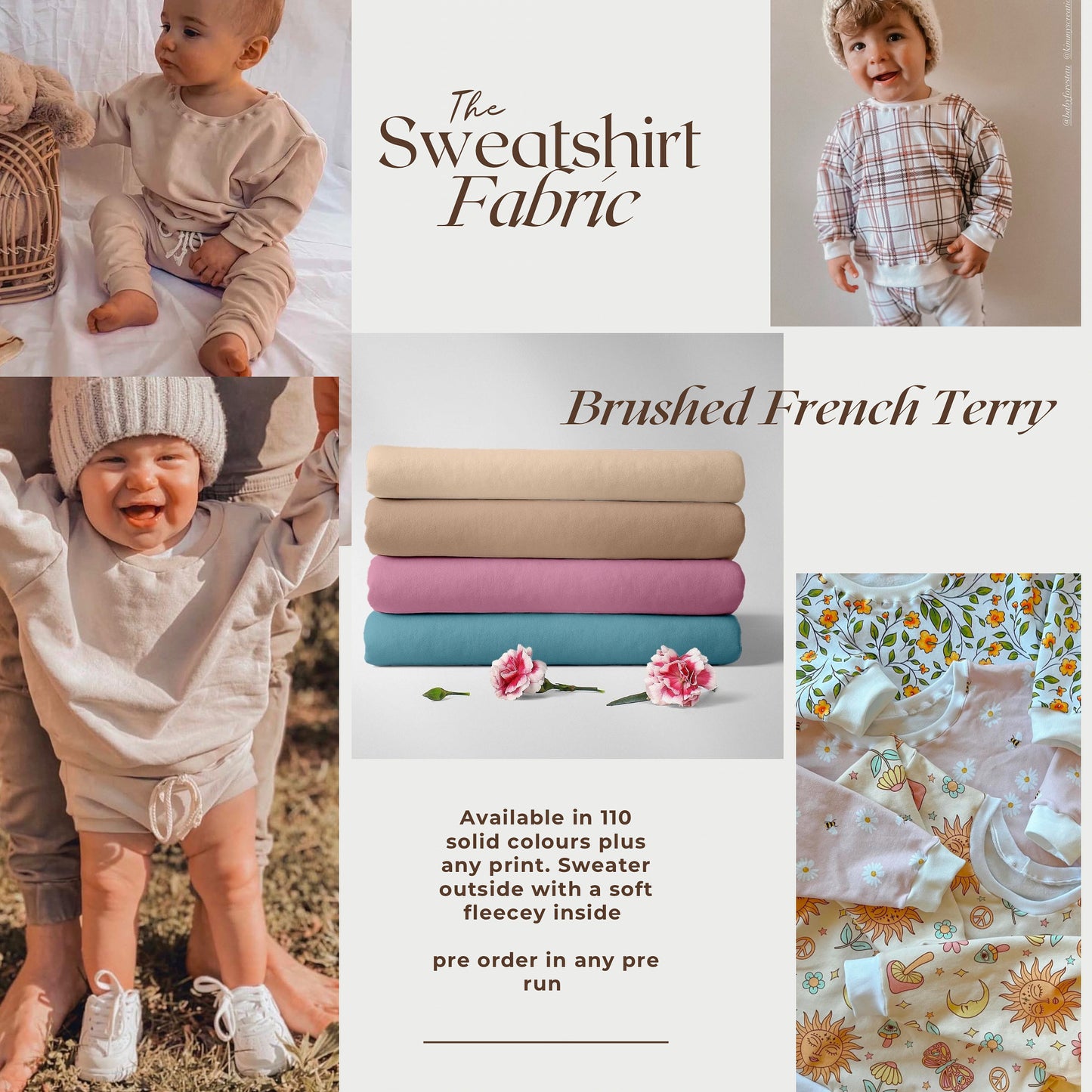 Solid Brushed French terry colour 110-110