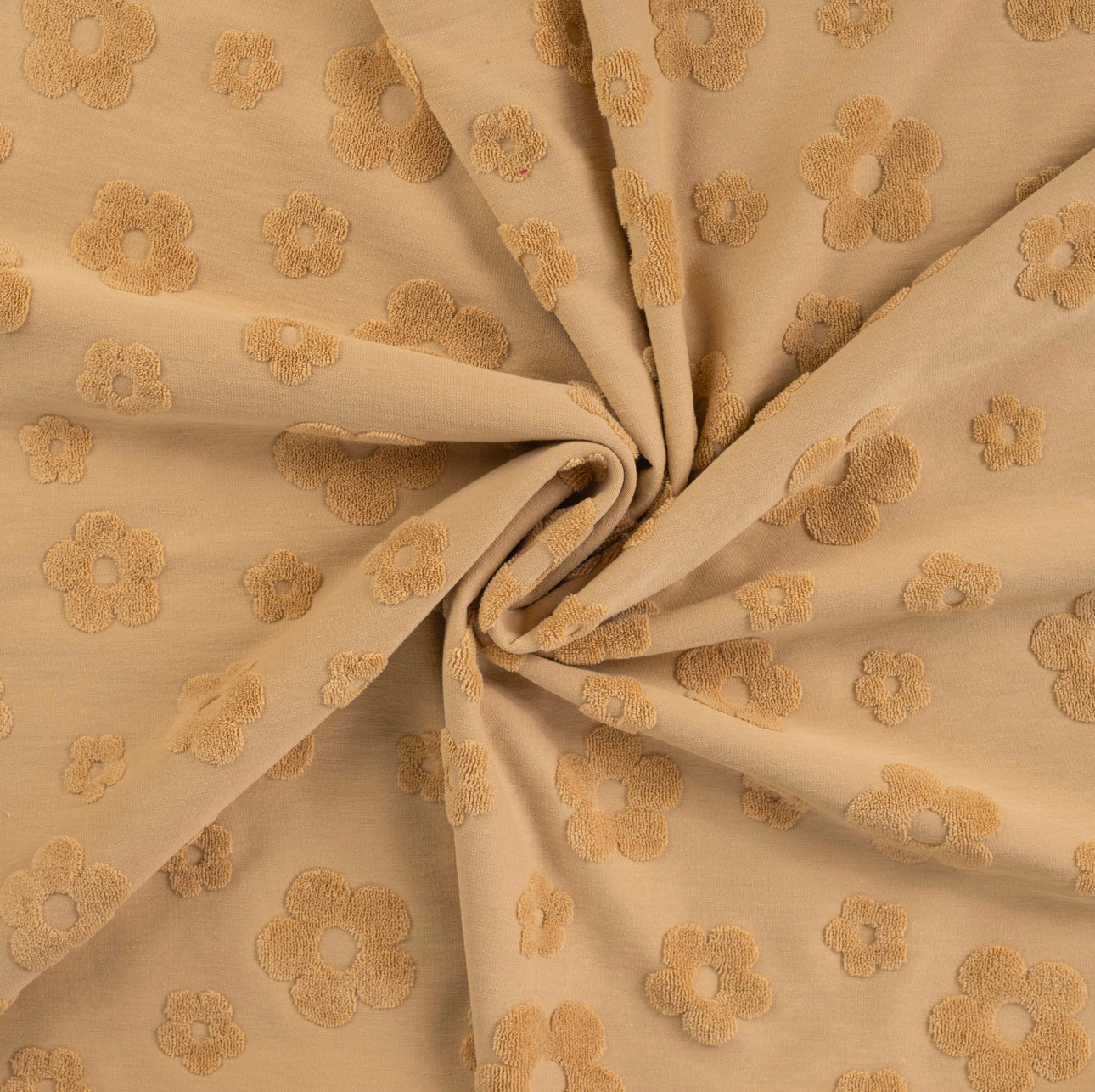 Jacquard cotton flowers Champagne