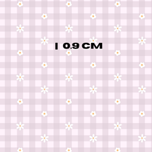 Load image into Gallery viewer, Whimsy daisy purple gingham