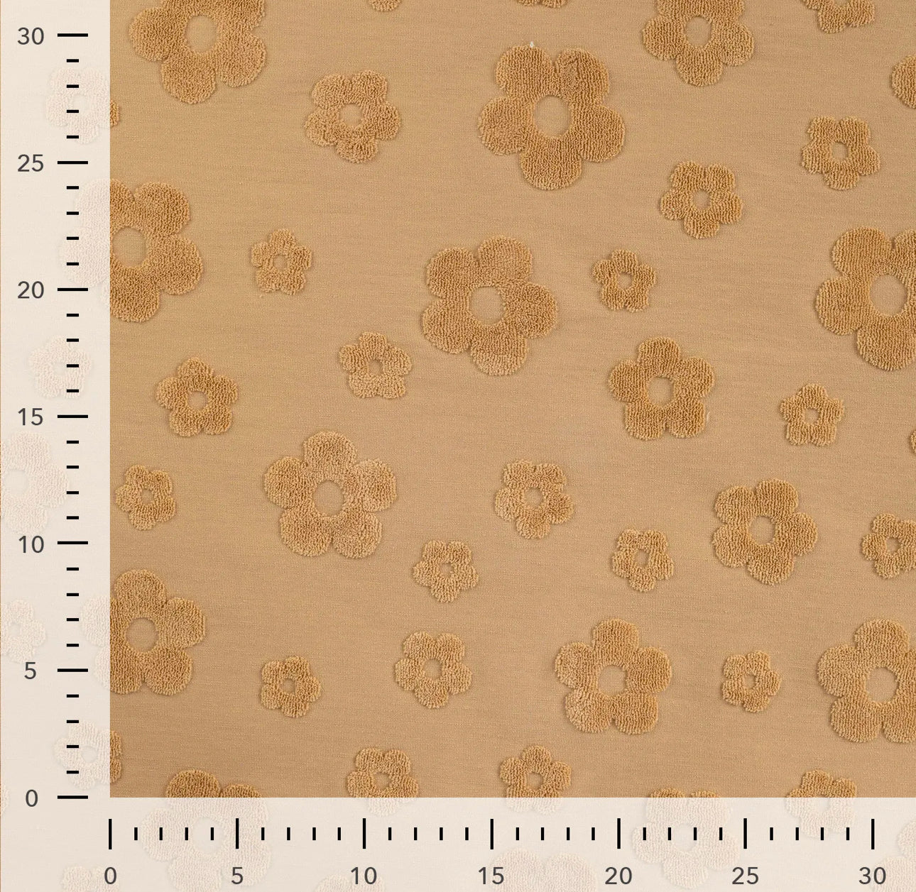 Jacquard cotton flowers Champagne