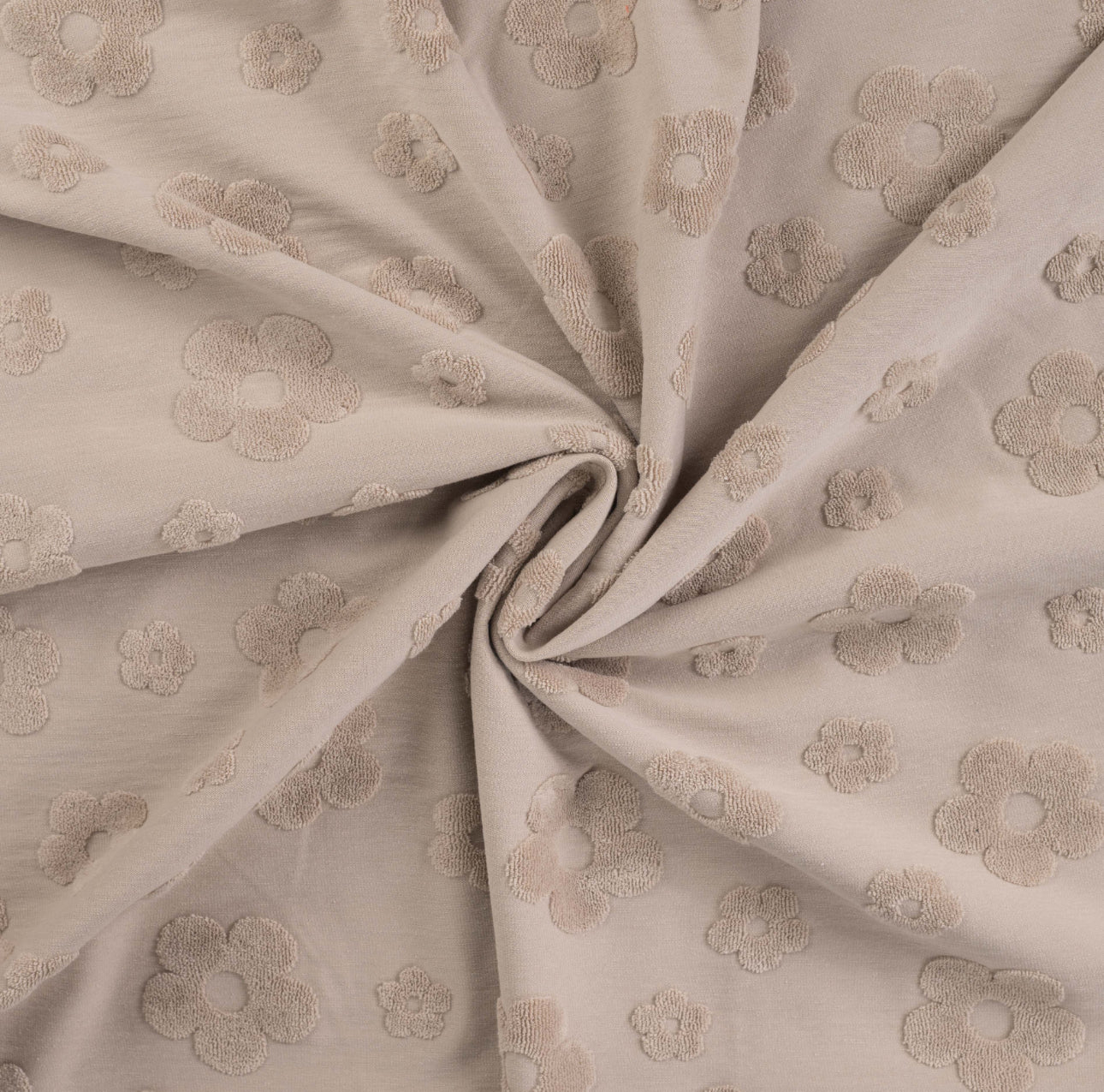Jacquard cotton flowers Sand
