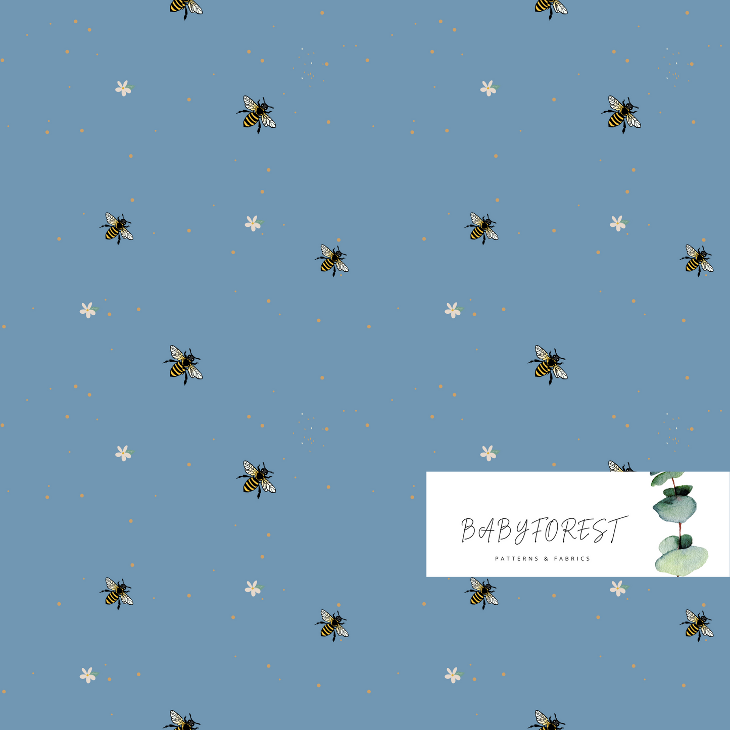 Baby Bee on blue