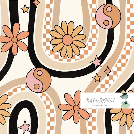 Retro Floral Wave