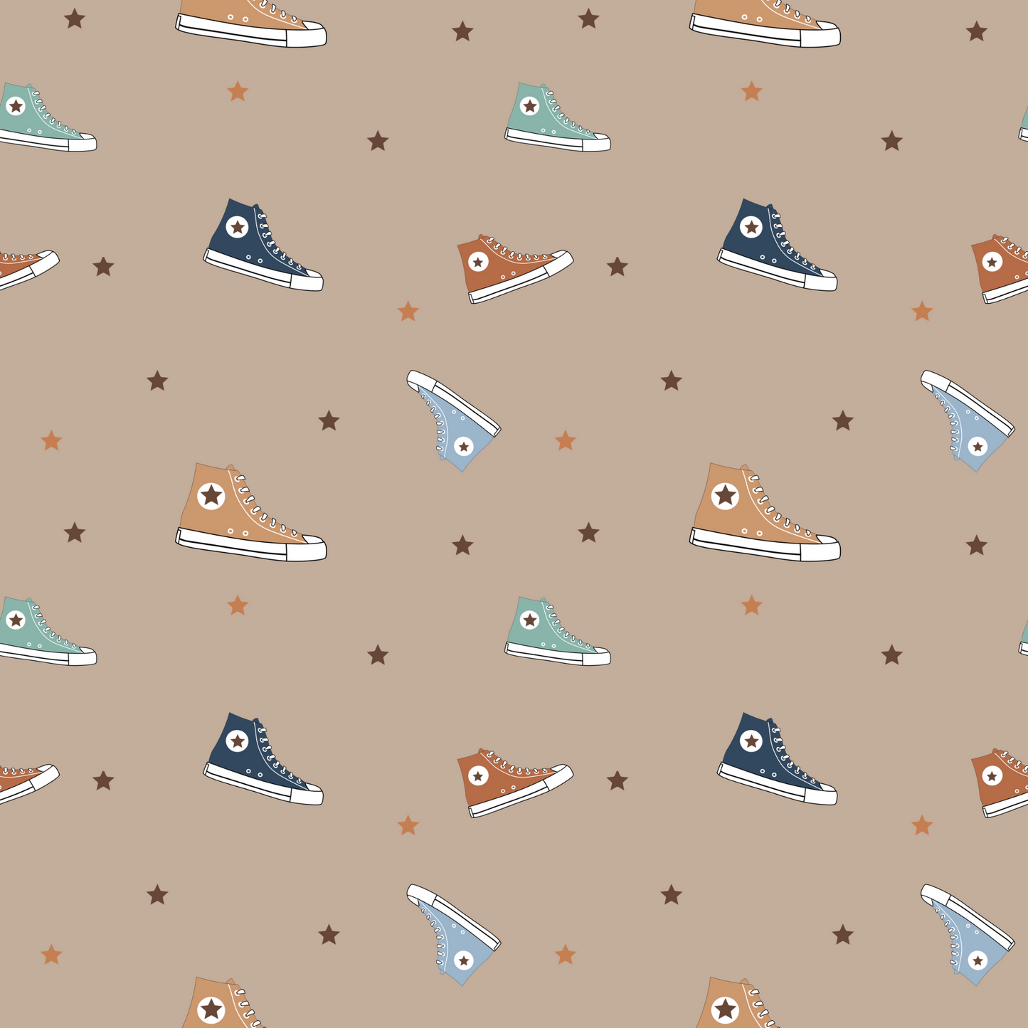 Kick on grey/brown seamless pattern
