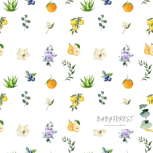 Fruit and botanicals seamless pattern