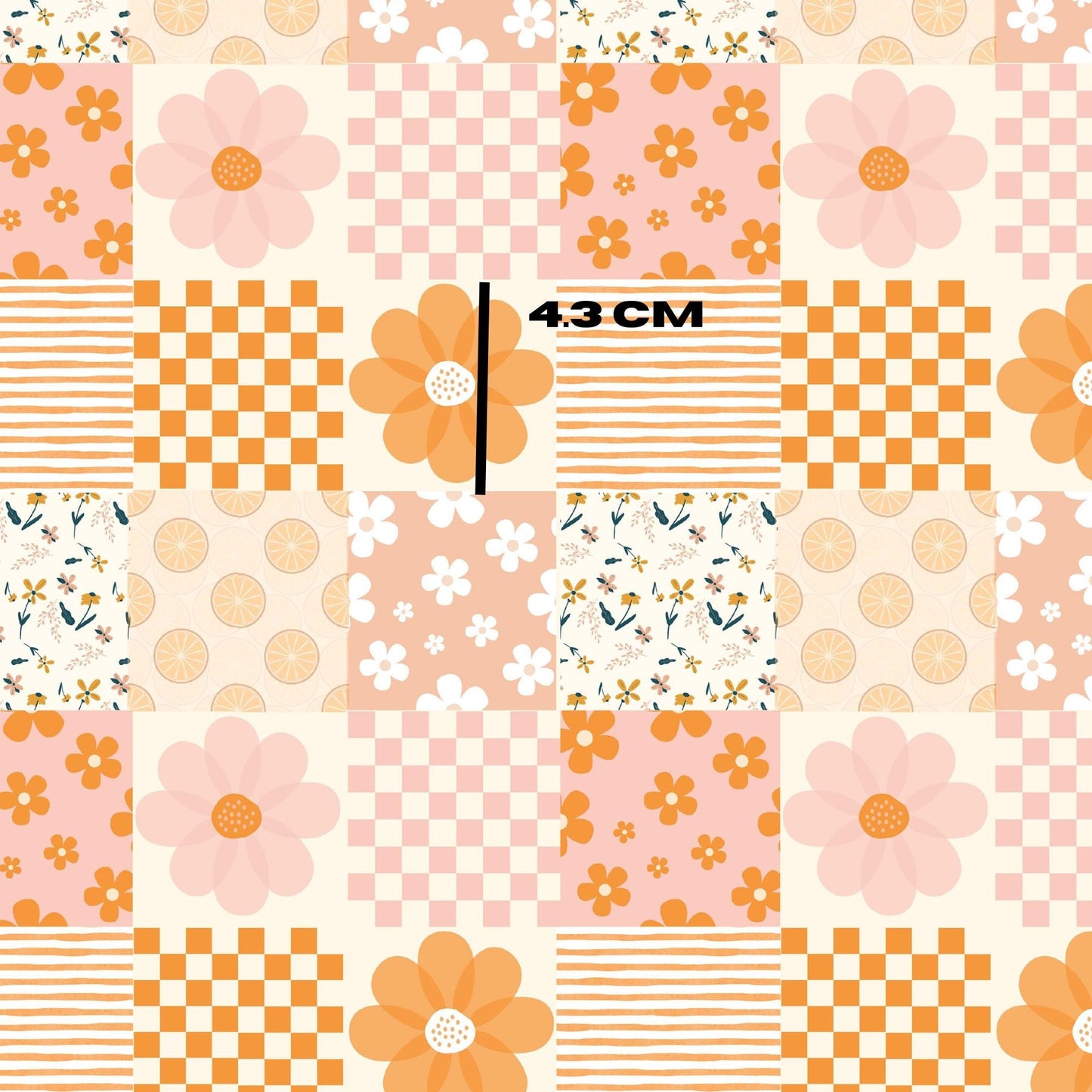 Orange and peach patchwork