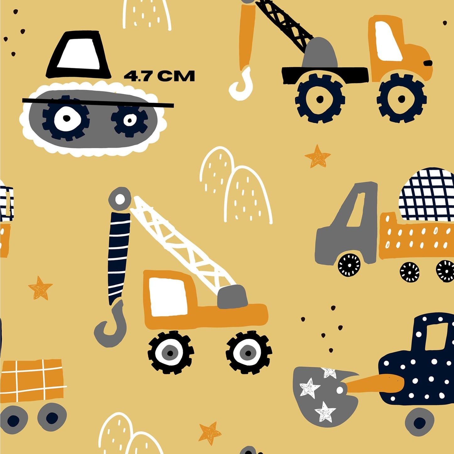 Trucks on mustard