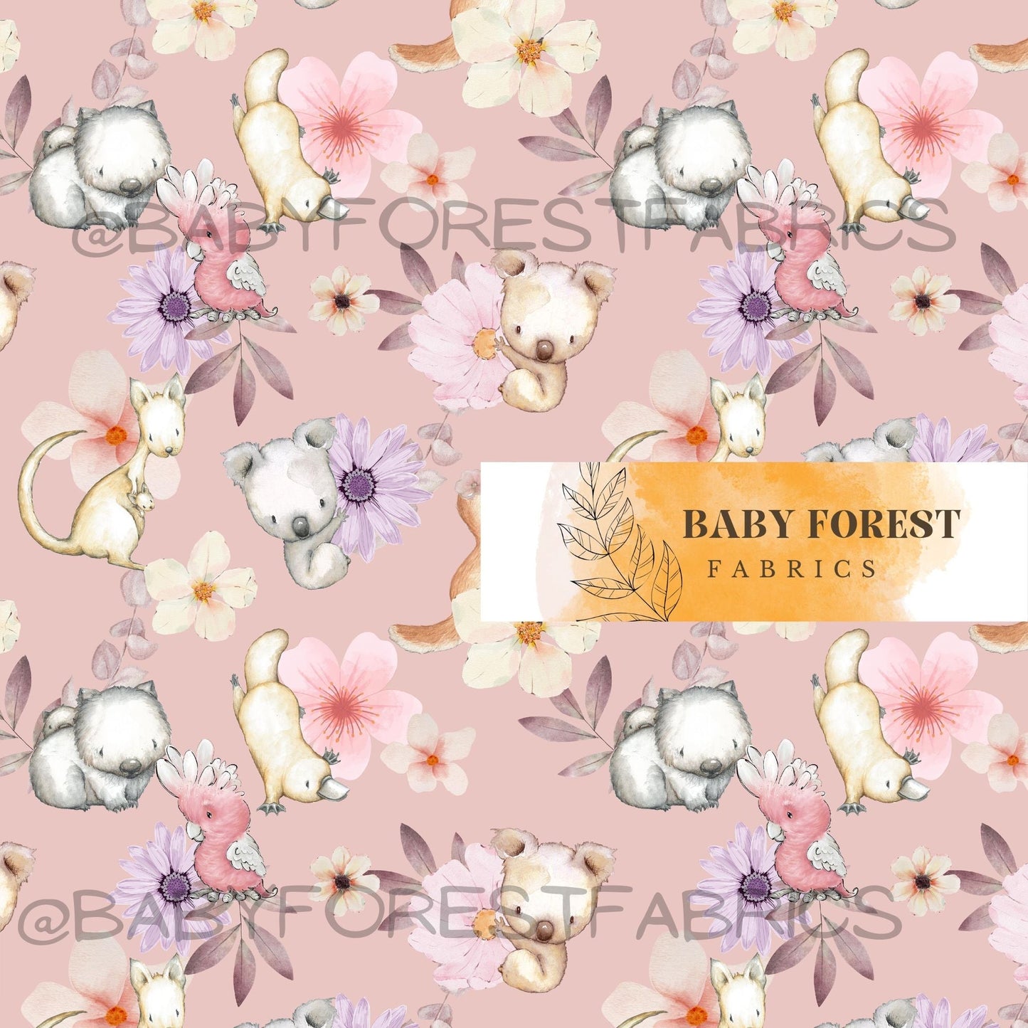 Dark pink floral koala