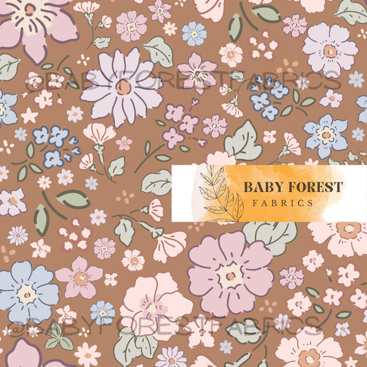 Flowers on mocha mousse