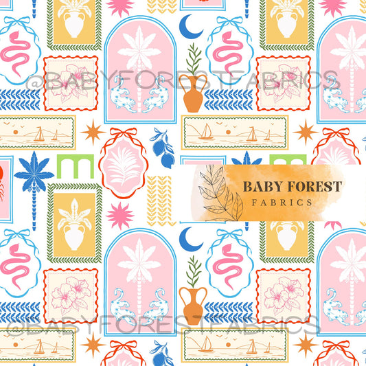 Pink tropical patchwork