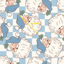 Load image into Gallery viewer, Blue Santa Checks