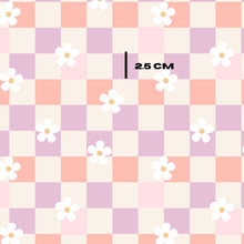 Load image into Gallery viewer, Summer floral checks purple