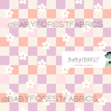 Load image into Gallery viewer, Summer floral checks purple