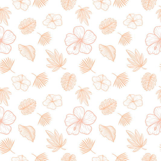 Botanics in peach seamless pattern