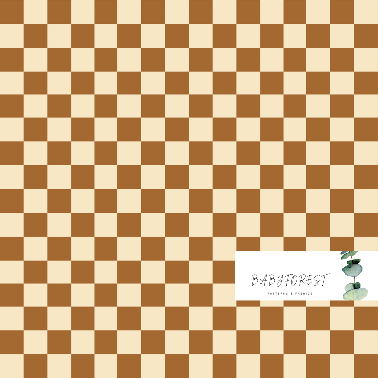 Cappuccino Checks Seamless Pattern