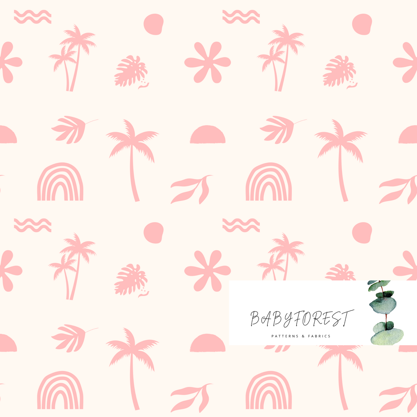 Pink Palms Seamless pattern