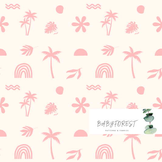 Pink Palms Seamless pattern