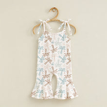 Load image into Gallery viewer, Teal brown palms on cream