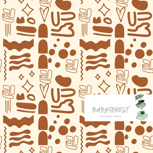 Summer abstracts brown seamless pattern
