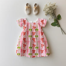 Load image into Gallery viewer, Green pink bow stripes
