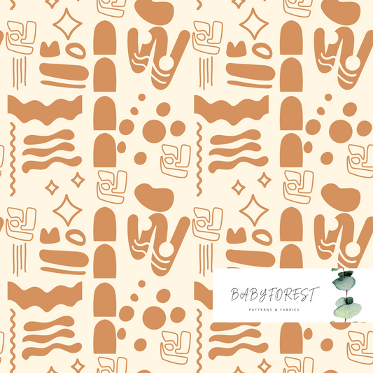 Light Brown Summer Abstracts Seamless Pattern