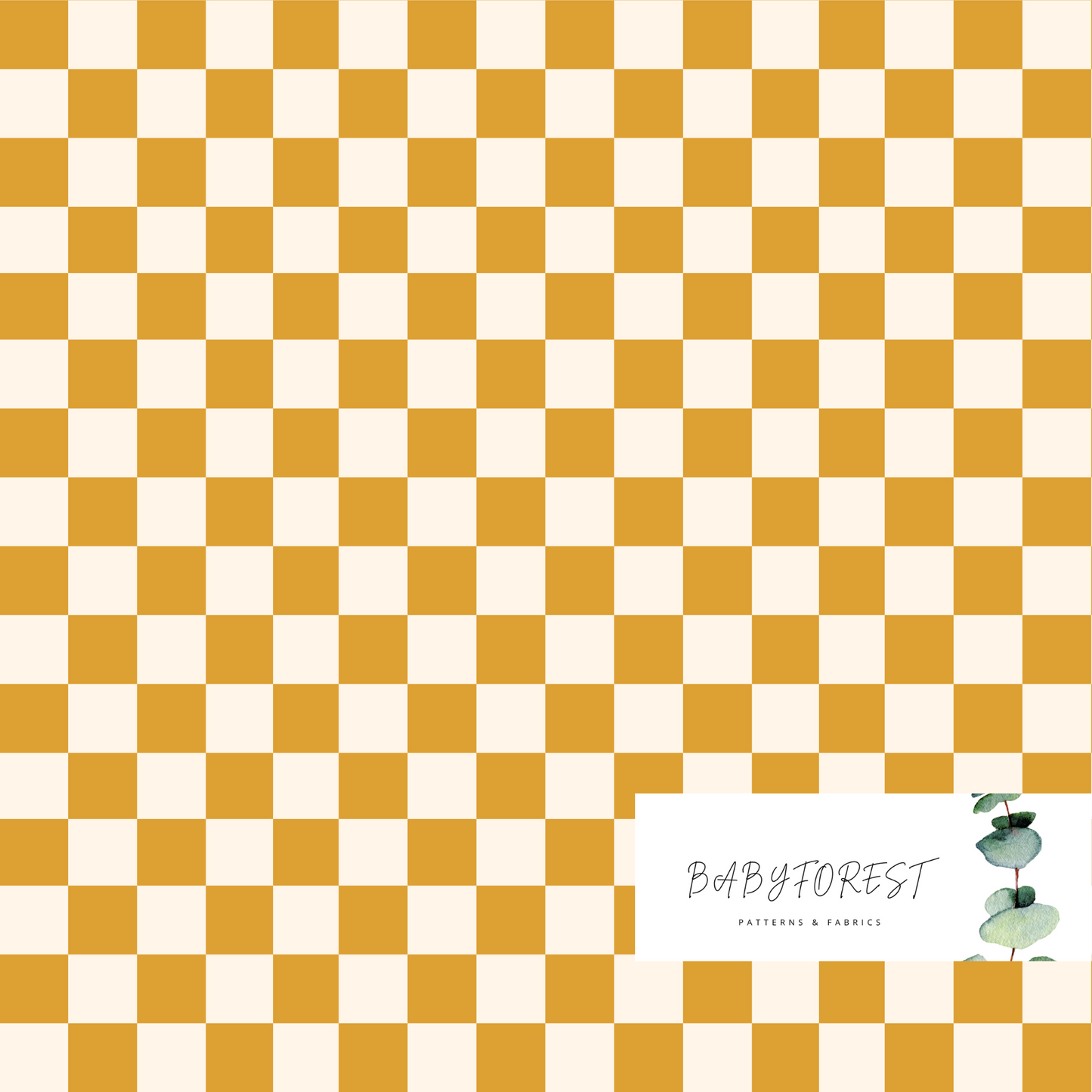 Mustard Checks Seamless pattern