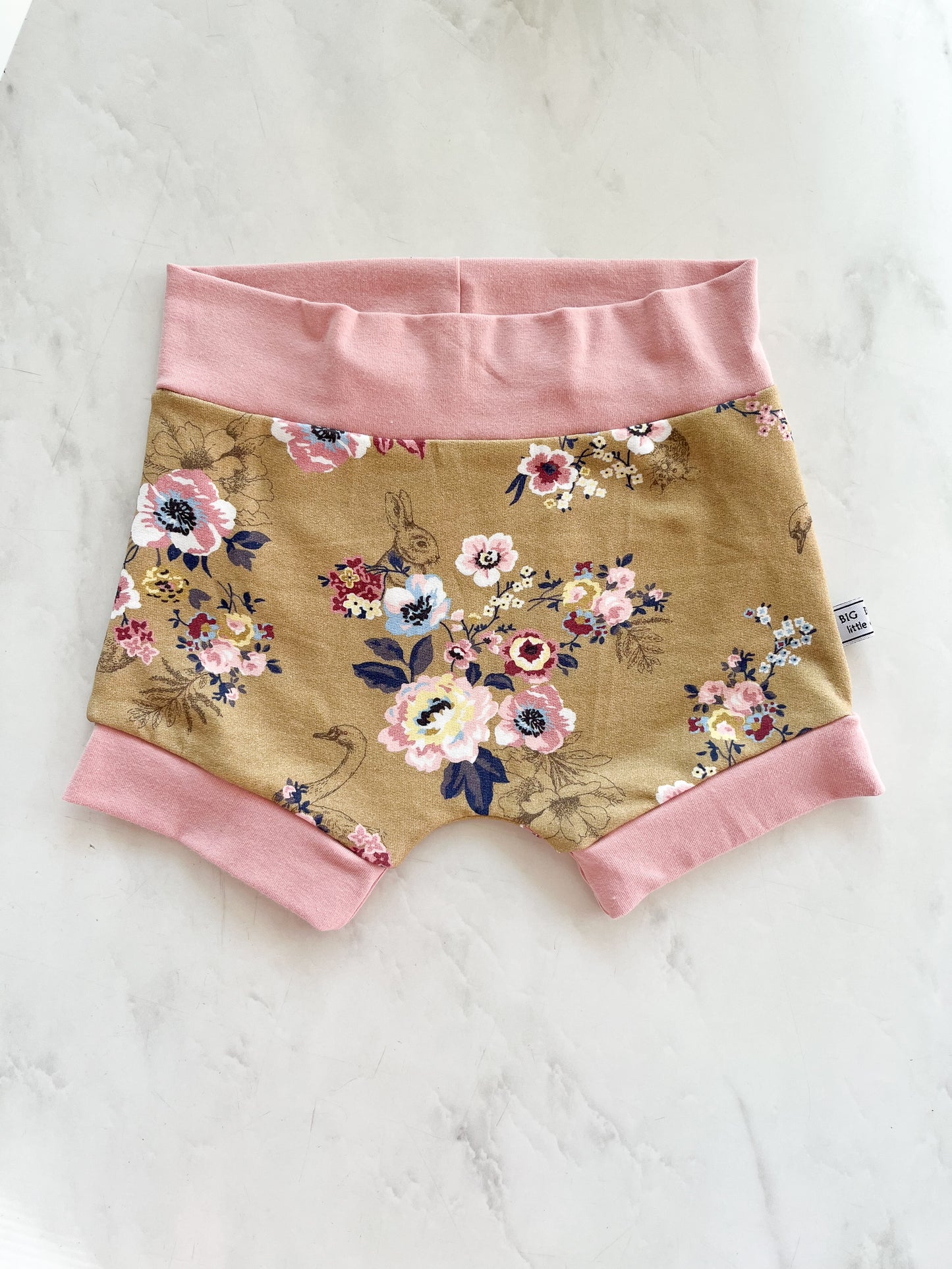 Mustard and Pink Floral bummies