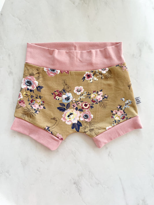 Mustard and Pink Floral bummies