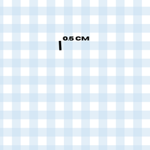 Load image into Gallery viewer, Soft blue gingham Pastel rainbow

