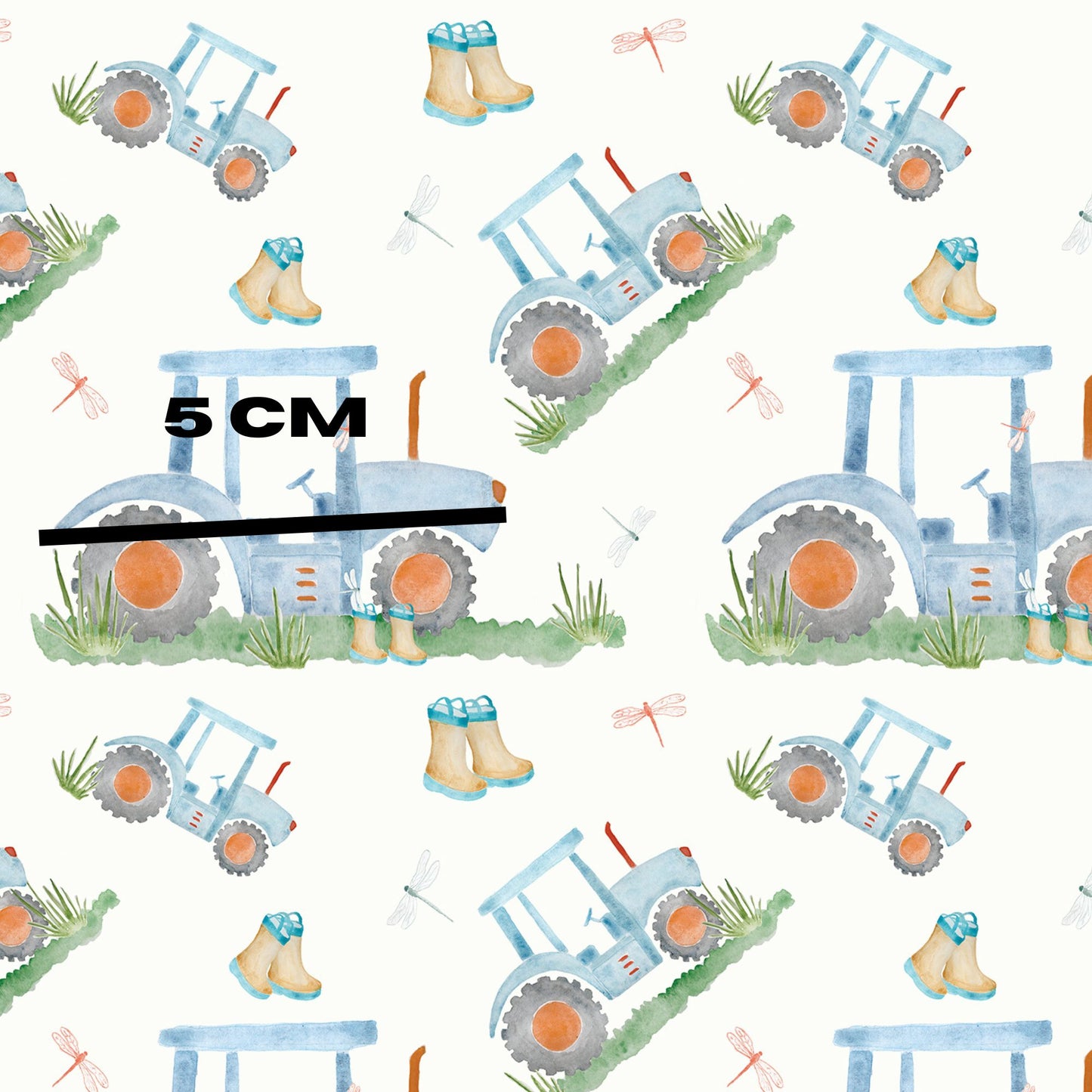 Scattered Tractor and gumboots