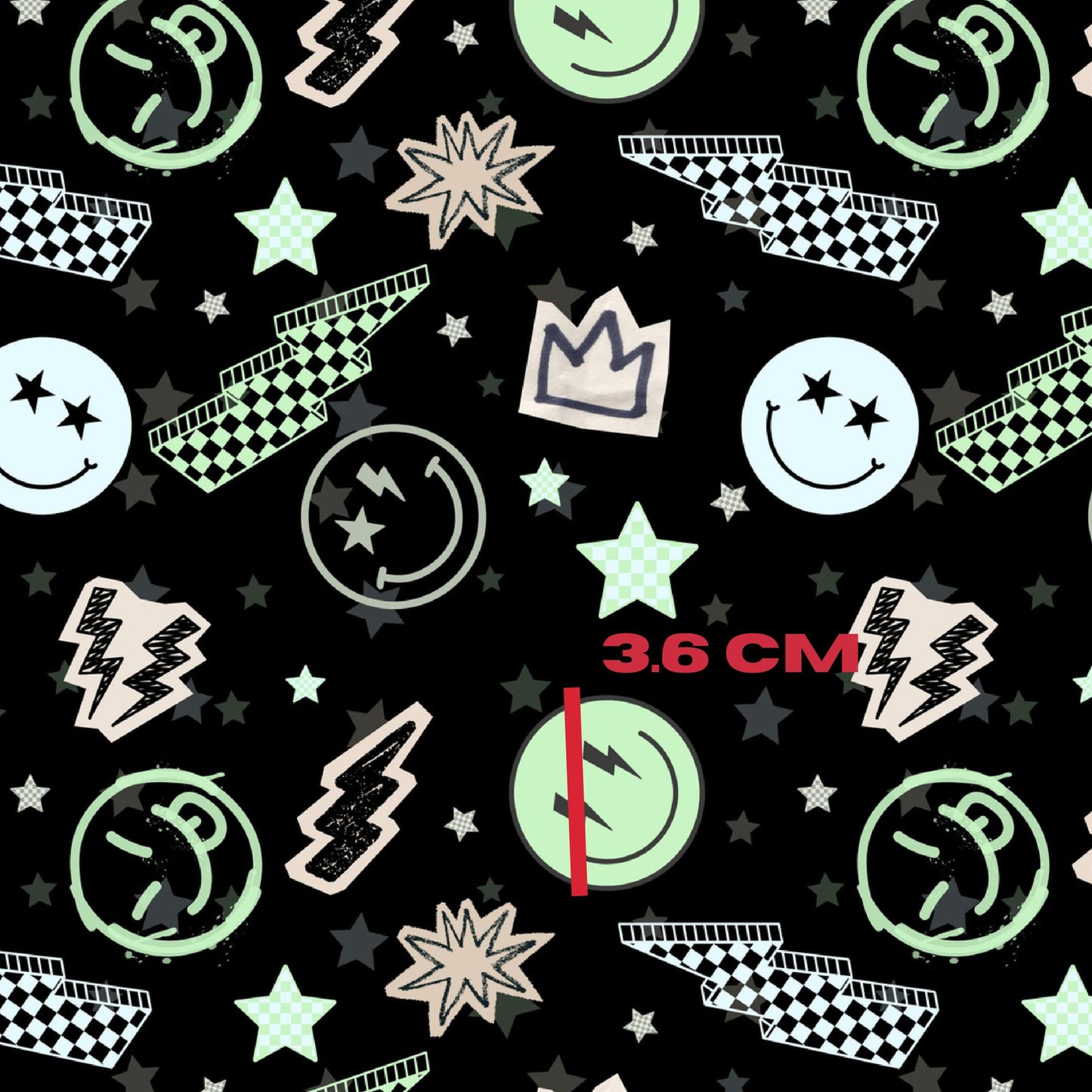 black smiley retro