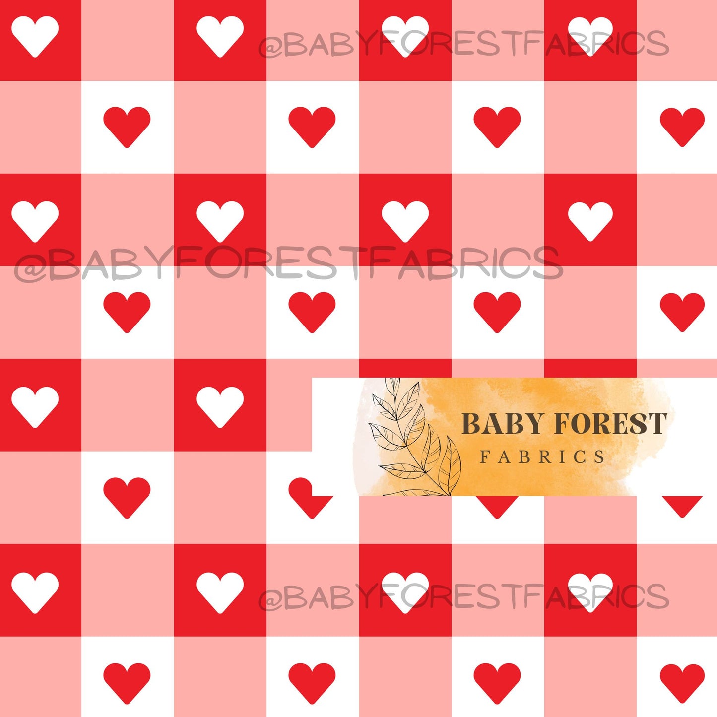 Valentines red and white gingham