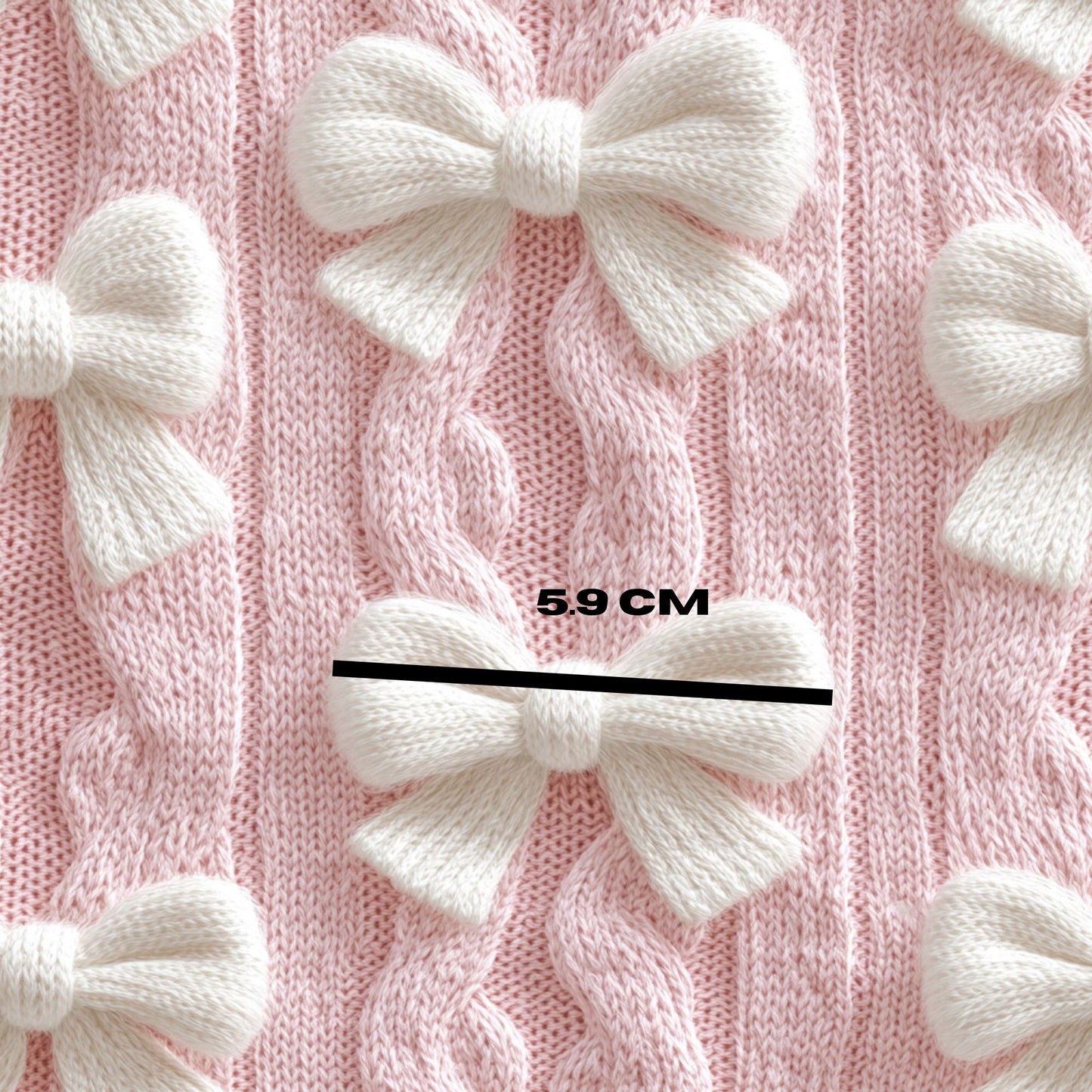 Knitted bow pink 3D
